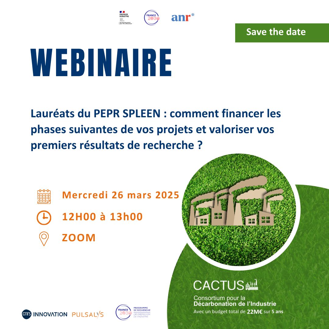  Webinaire : Comment financer les phases suivantes de vos projets et valoriser vos premiers résultats de recherche ? 